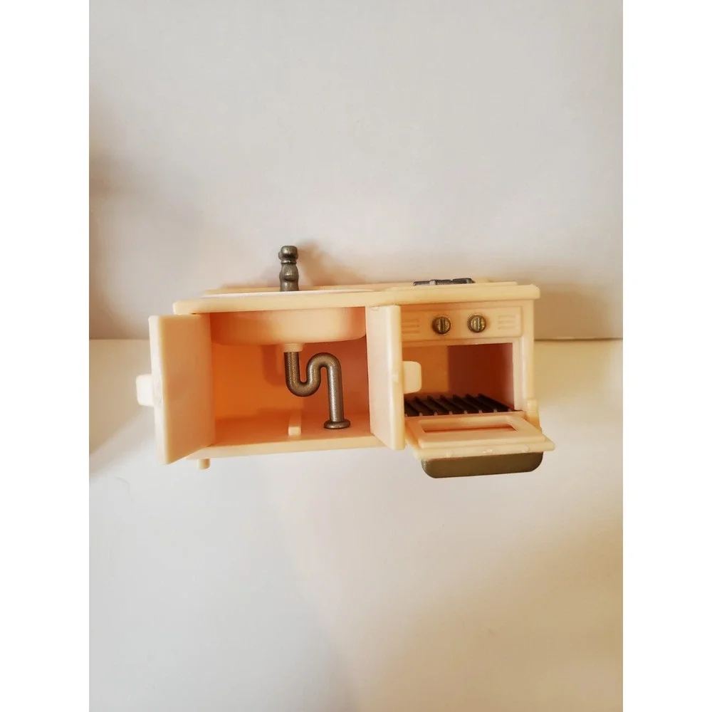 Calico Critters Sylvanian Families Red Roof Cozy Cottage Tan Sink Stove Oven‎